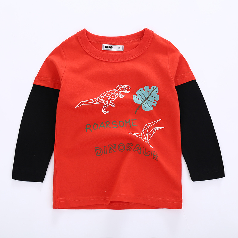 Child spring and autumn T-shirt Korean style kids for men