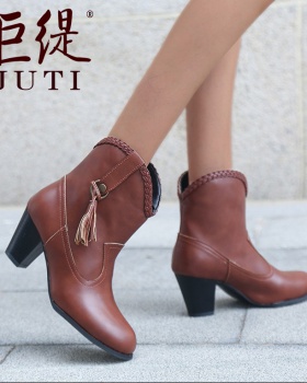 Thick short boots European style boots for women