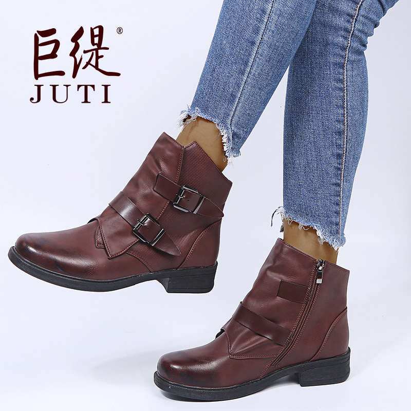 Autumn and winter boots side zipper women's boots