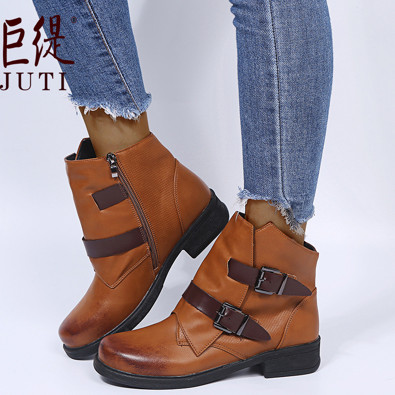 Autumn and winter boots side zipper women's boots