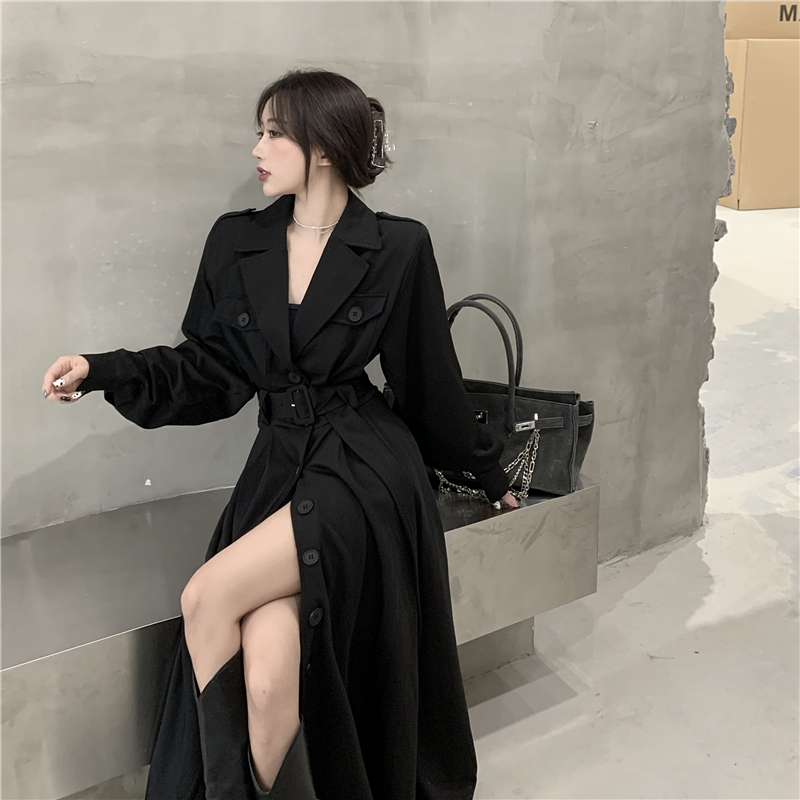 Frenum windbreaker long overcoat for women