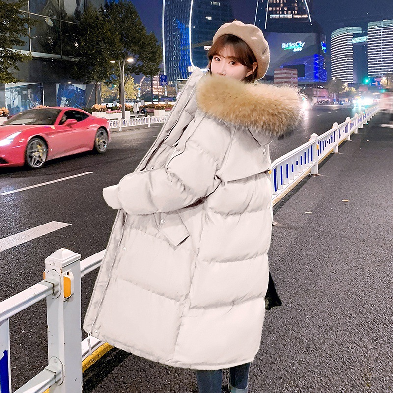 Thick fashion long down Korean style cotton coat for women