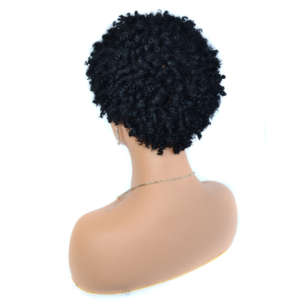 Black wig short headgear