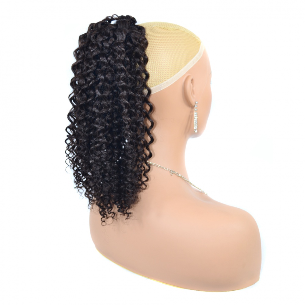 Drawstring elasticity wig horsetail human hair