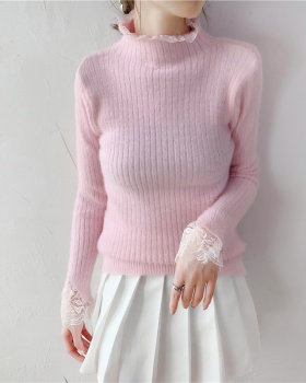 Thick autumn and winter bottoming shirt splice sweater