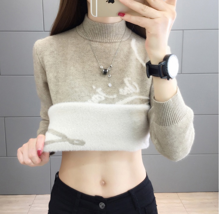 All-match sweater thick bottoming shirt for women