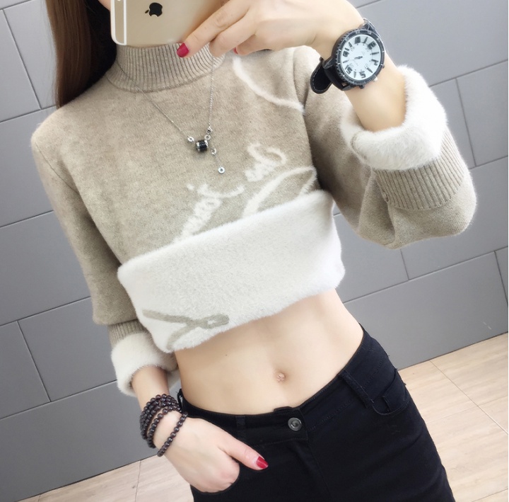 All-match sweater thick bottoming shirt for women