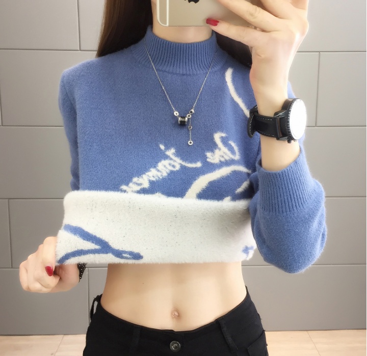 All-match sweater thick bottoming shirt for women