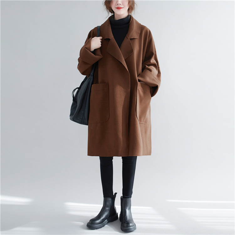 Autumn and winter woolen coat large yard overcoat for women