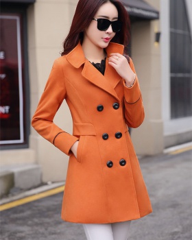 Long woolen windbreaker slim woolen coat for women