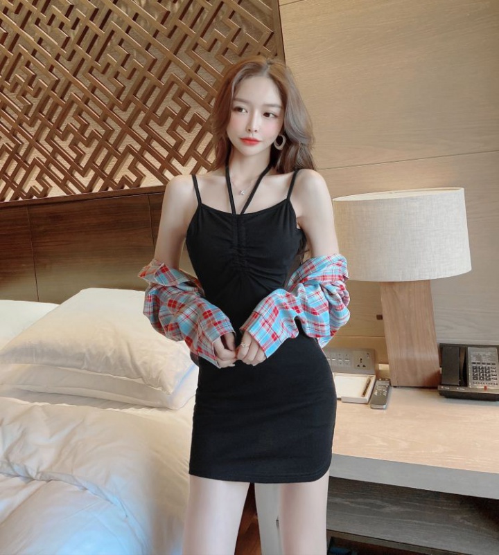 Sexy Korean style package hip nightclub dress 2pcs set