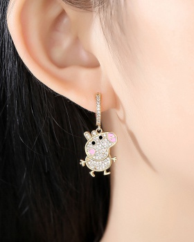 Plating inlay zircon stud earrings fashion animal earrings