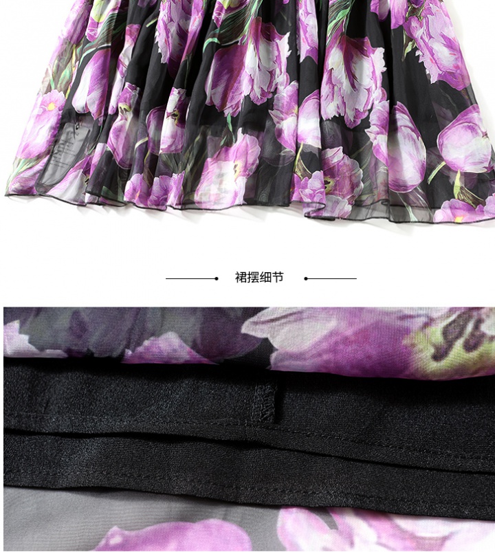 Stereoscopic big skirt dress cake printing formal dress
