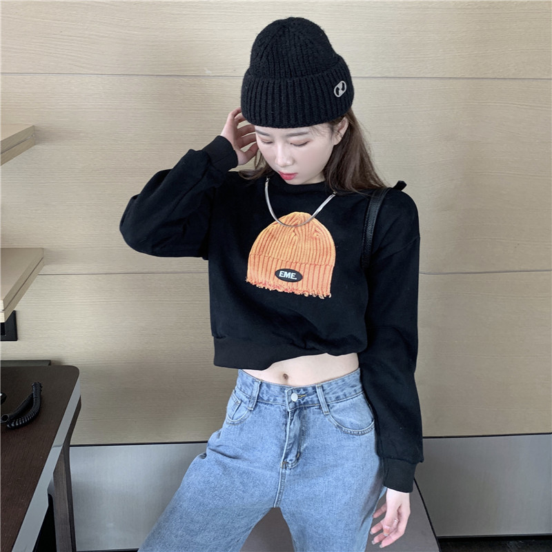 Autumn and winter tops loose hoodie for women