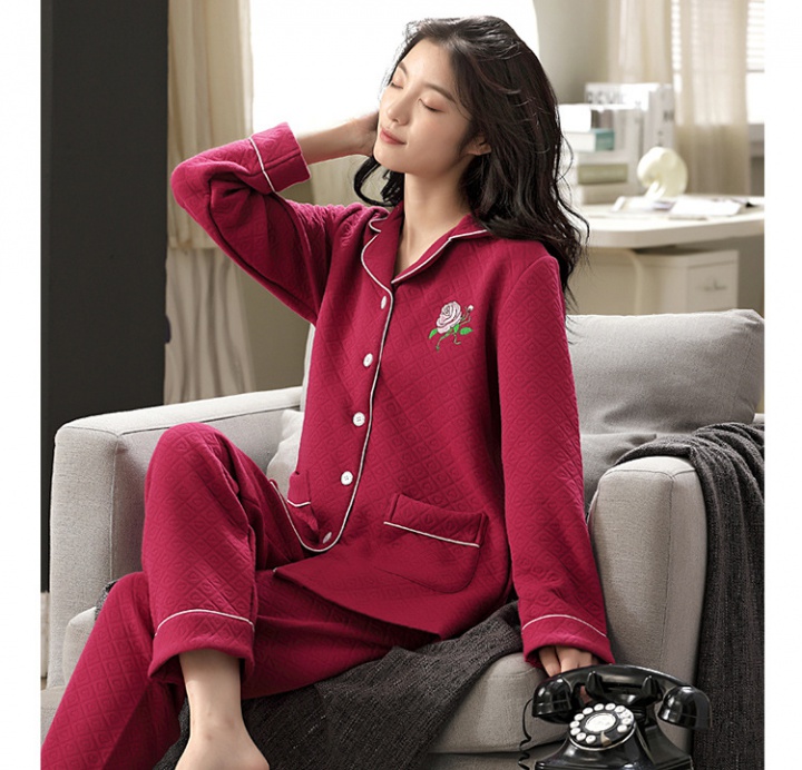 Homewear pajamas lapel cardigan a set for women