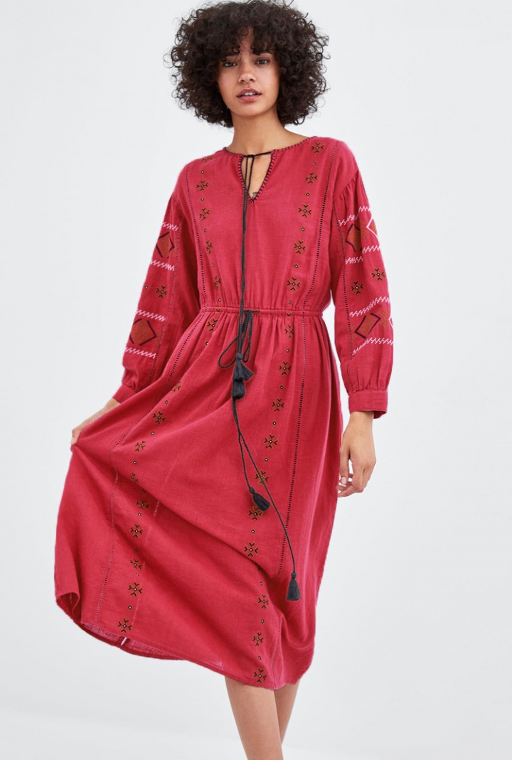 Bohemian style embroidery national style dress