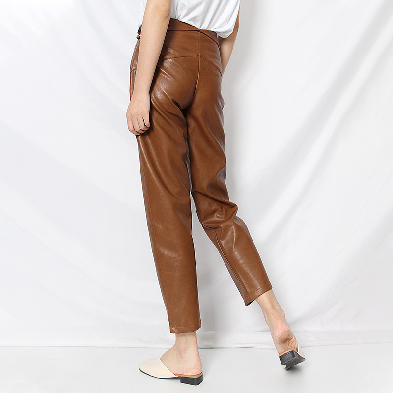 Irregular European style slim casual pants