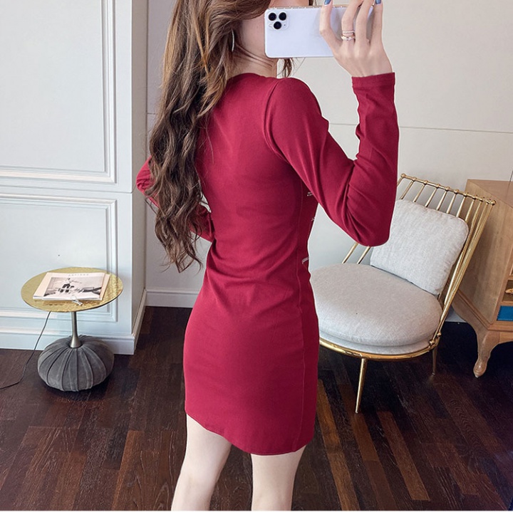 Temperament letters dress zip sexy T-back for women