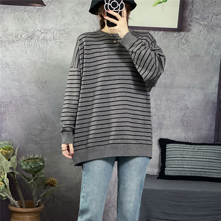 Round neck loose tops large yard all-match sweater for women