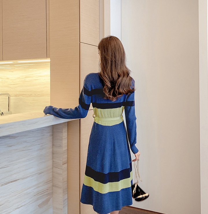 Slim long bottoming knitted fashion dress for women