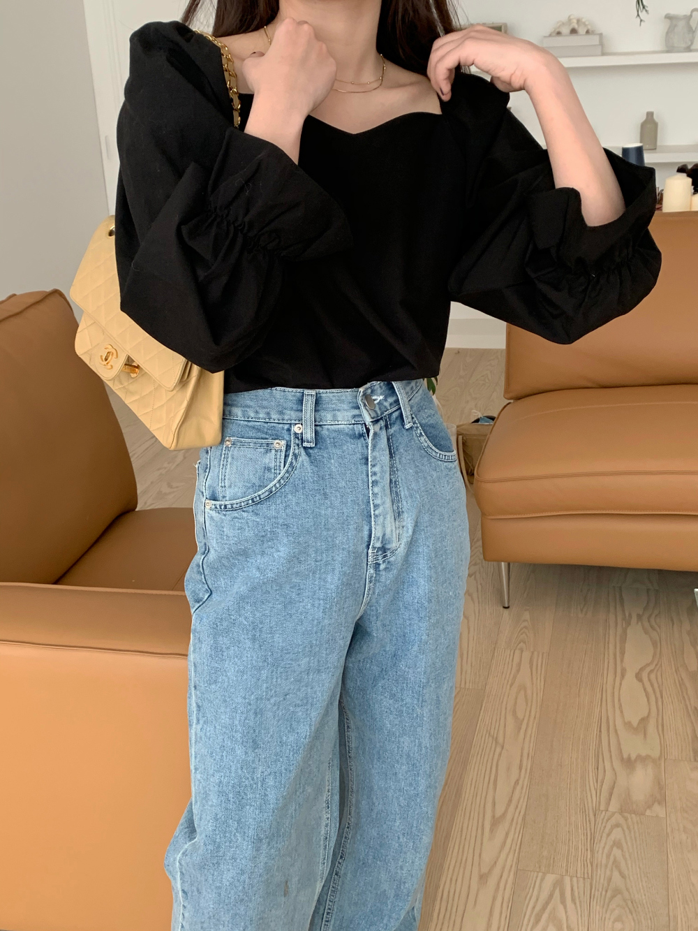 Simple France style tops Korean style shirt