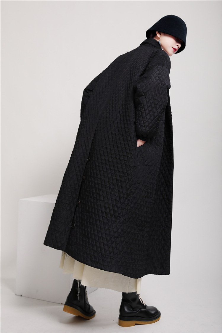 Autumn and winter buckle cotton coat long coat for women