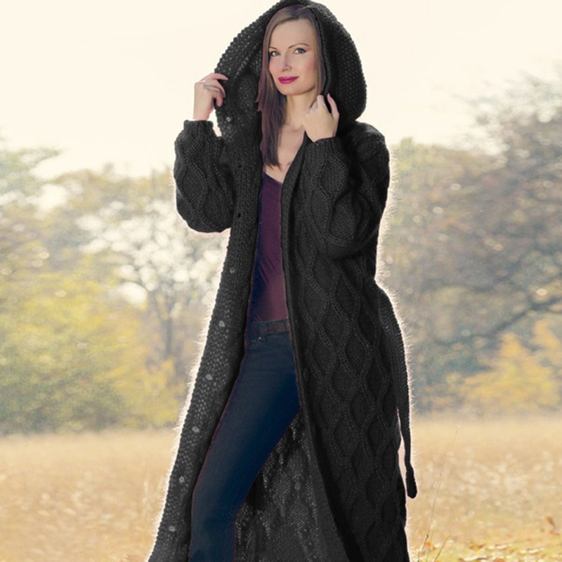 Autumn and winter buckle coat long Casual belt