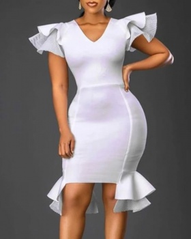 White large yard dress package hip evening dress for women