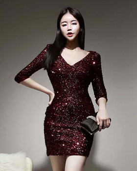 Korean style T-back package hip dress for women