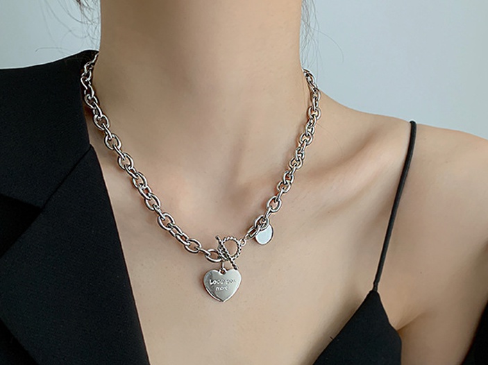 Stainless short thick chain Punk style clavicle necklace