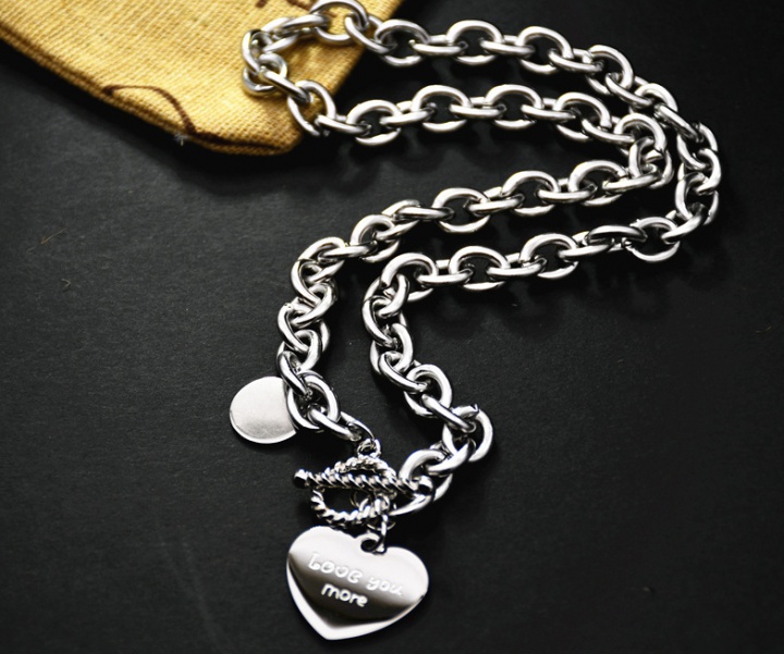 Stainless short thick chain Punk style clavicle necklace