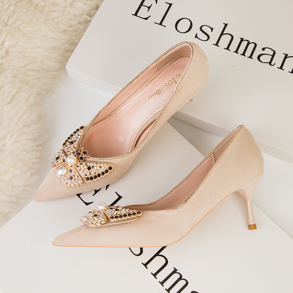 Bow fashion shoes pointed sweet stilettos for women