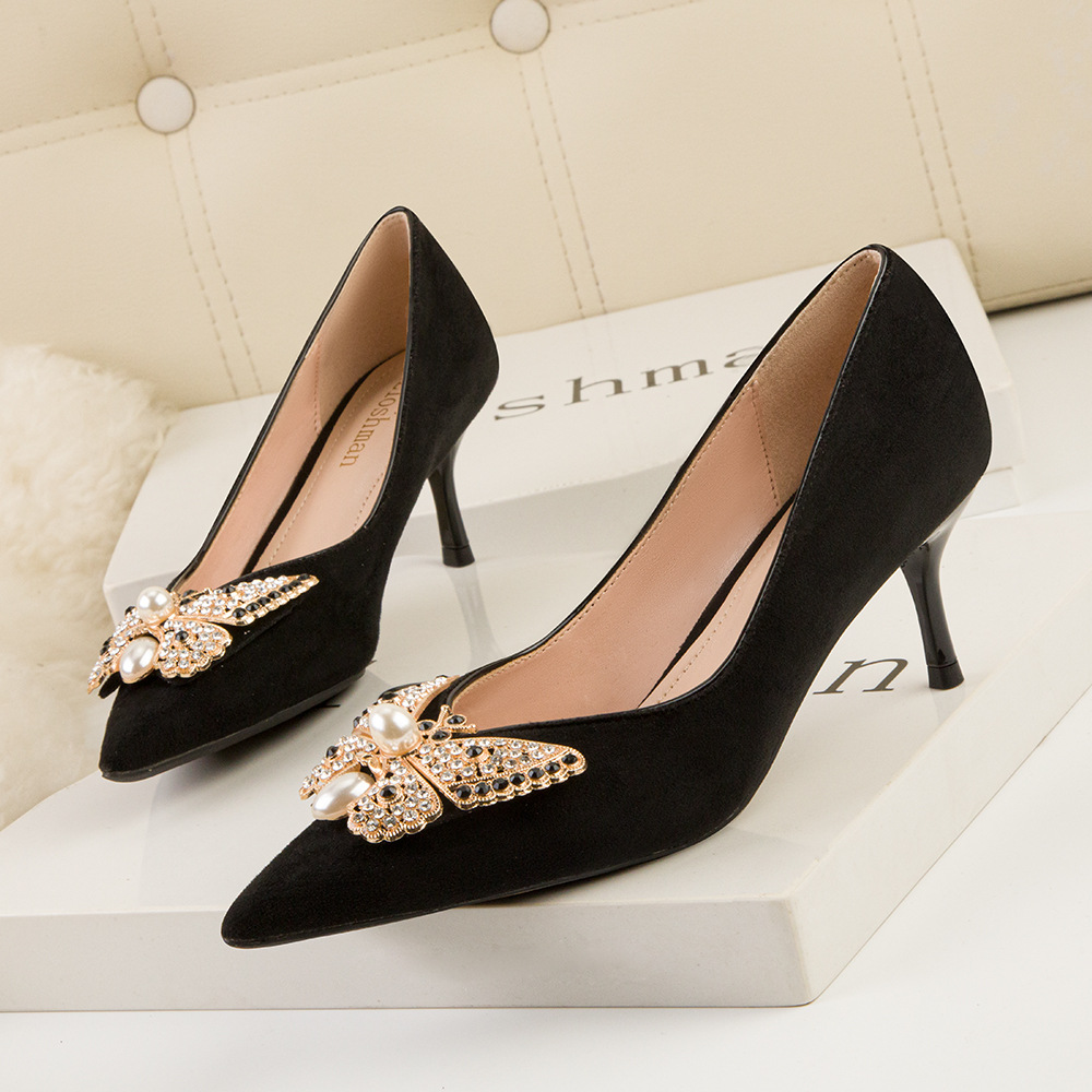 Bow fashion shoes pointed sweet stilettos for women