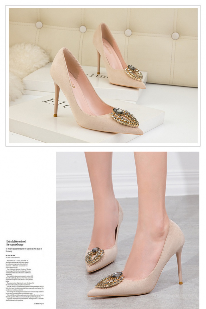 Fine-root shoes metal high-heeled shoes
