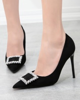 Fashion slim profession stilettos low metal shoes for women