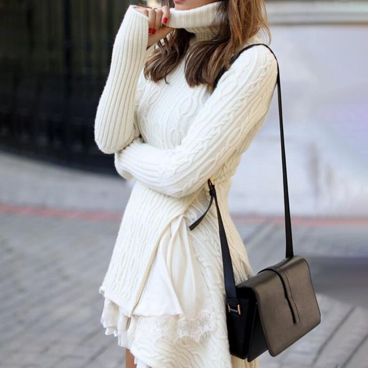 European style sweater knitted sweater dress for women