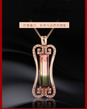 Imitation of natural inlay rose gold pendant necklace