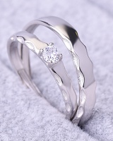 Sterling silver couples simple Asian style ring