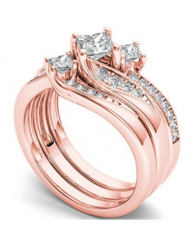 Diamond European style wedding gold simulation ring