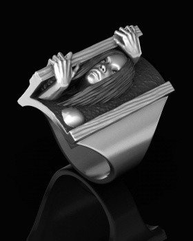 Head show creative exaggeration ring for women