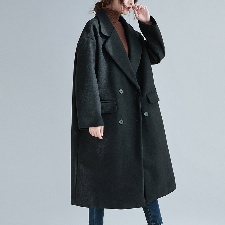Autumn and winter thick woolen coat long overcoat