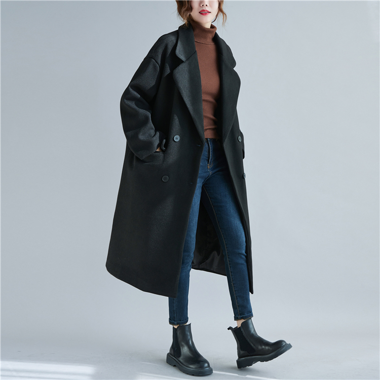 Autumn and winter thick woolen coat long overcoat
