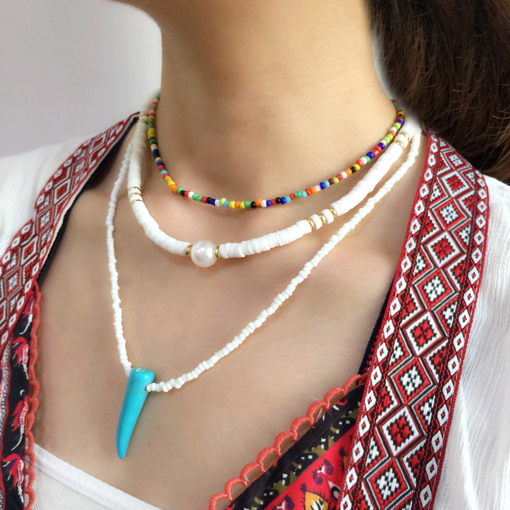 Bohemian style necklace multilayer accessories for women