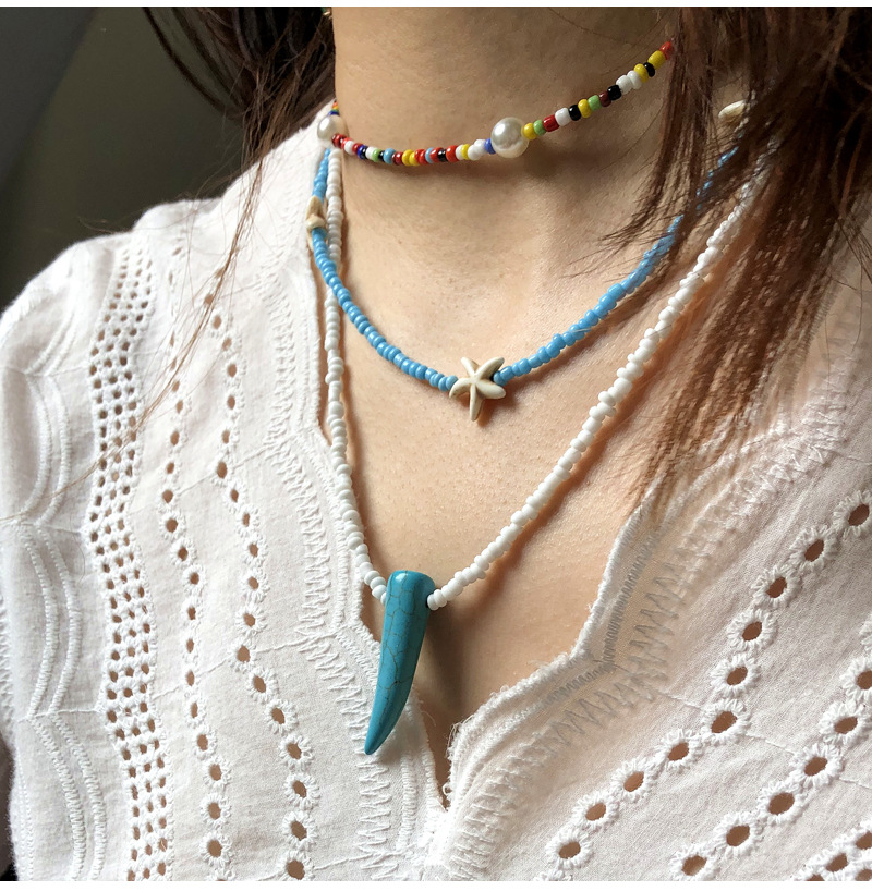 Bohemian style beads accessories multilayer necklace