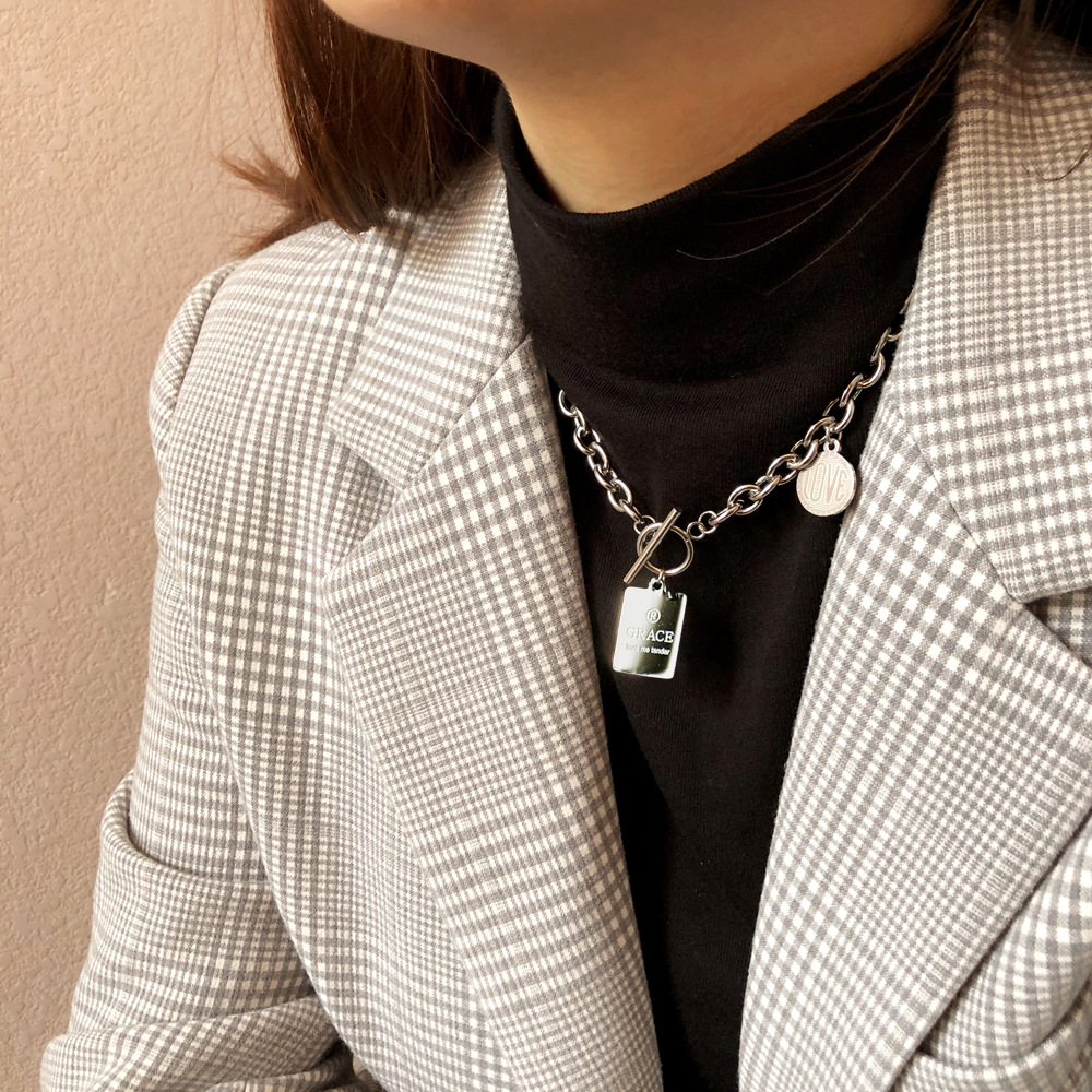 Titanium clavicle necklace necklace for women