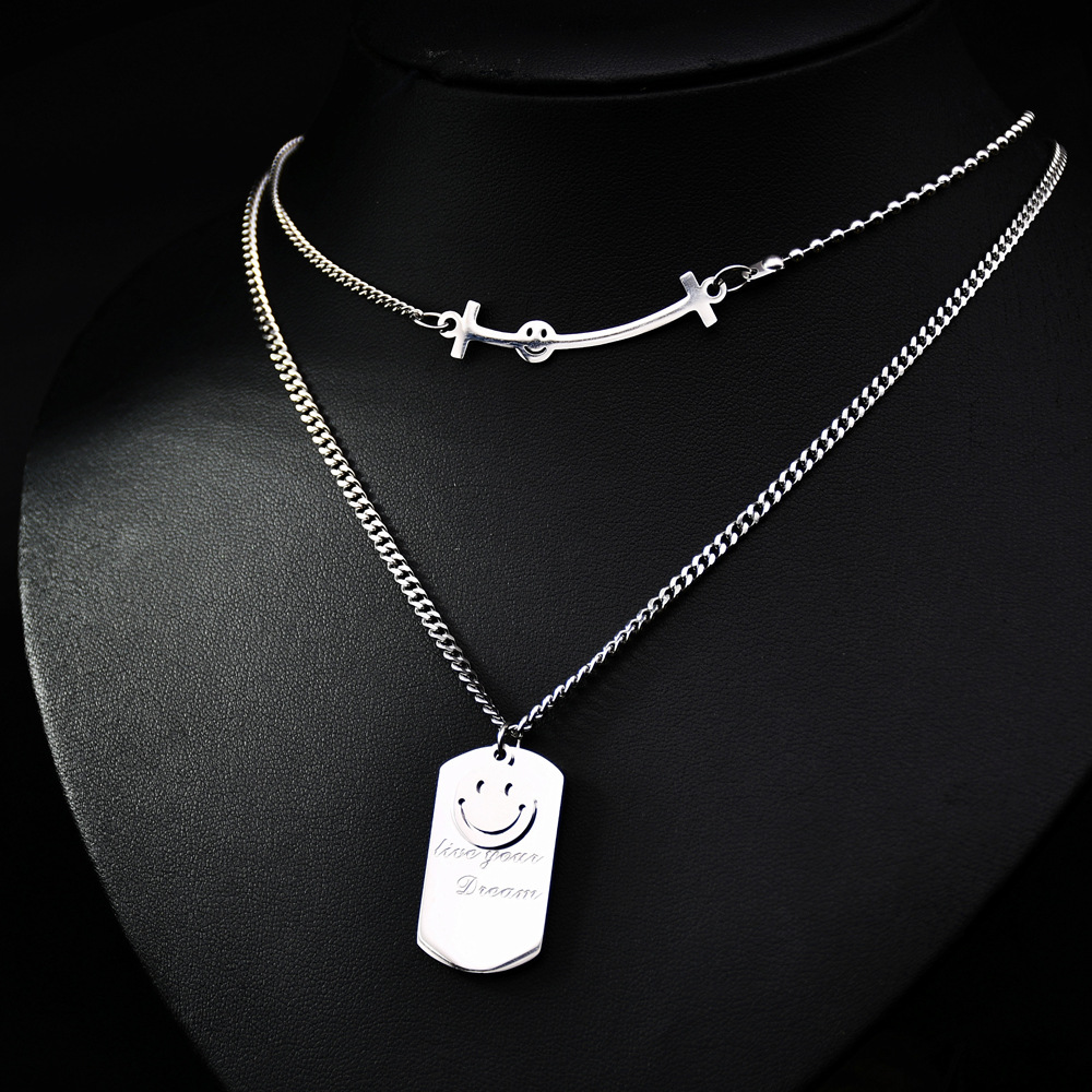Letters necklace smiley clavicle necklace for women