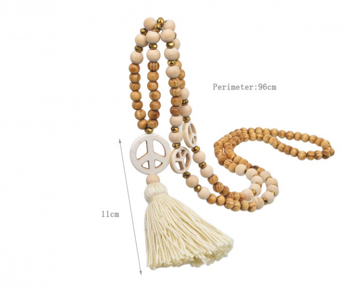 Autumn and winter long tassels beads necklace