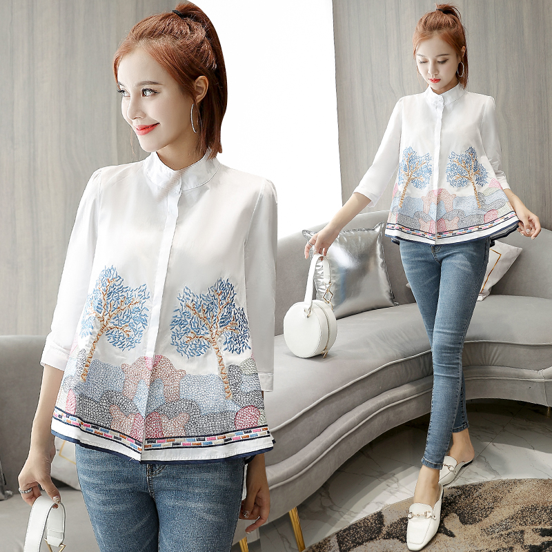 Korean style spring tops all-match doll shirt for women