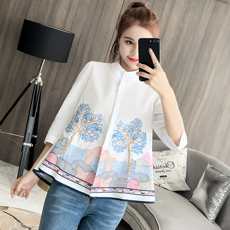 Korean style spring tops all-match doll shirt for women