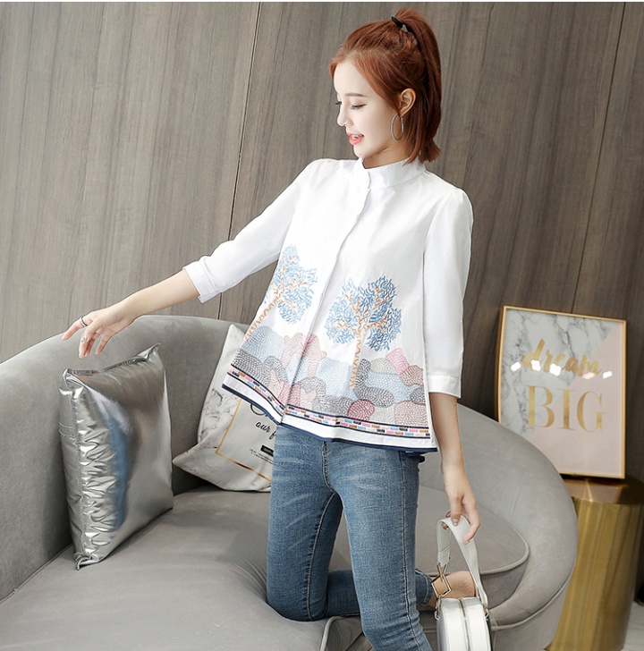 Korean style spring tops all-match doll shirt for women